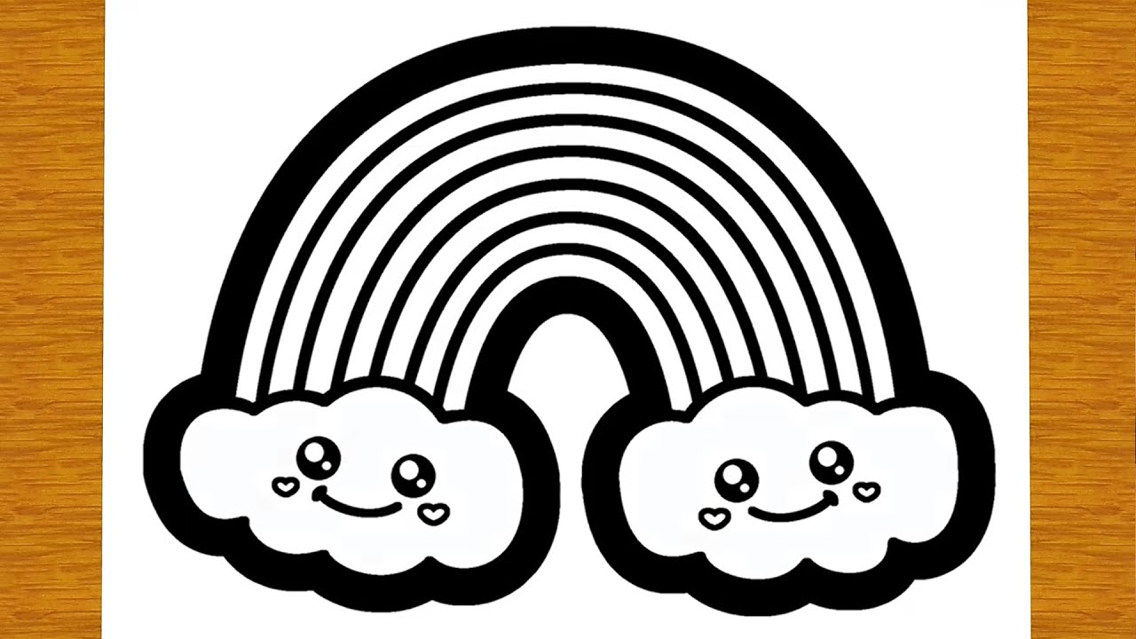 COME DISEGNARE UN ARCOBALENO KAWAII | Disegni facili ed educativi