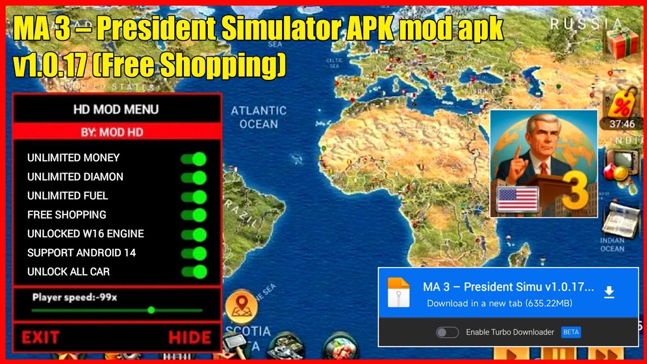 Ma 3 Mod Apk+data Unlimited Money And Crystals Ma3 President Simulator
