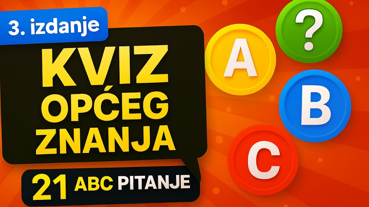 Kviz općeg znanja | ABC kviz - Izdanje 3 – Možeš li odgovoriti na ovo 21 pitanje???