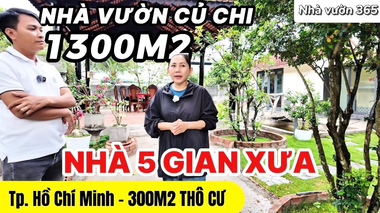 Nhà Vườn Củ Chi 1300m² – Có 300m Thổ Cư, Nhà 5 Gian Xưa Cực Hiếm Đáng Xem? | tập 0743