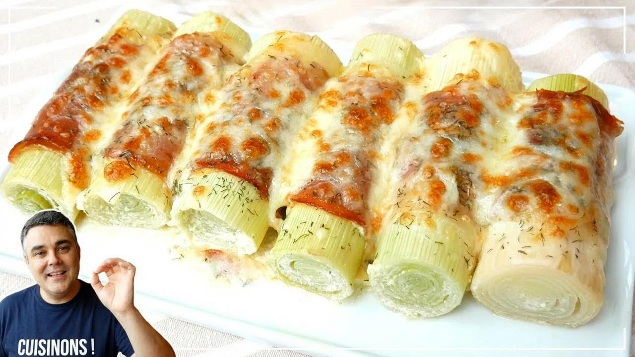 Poireaux gratinés au jambon et fromage (sans farine)