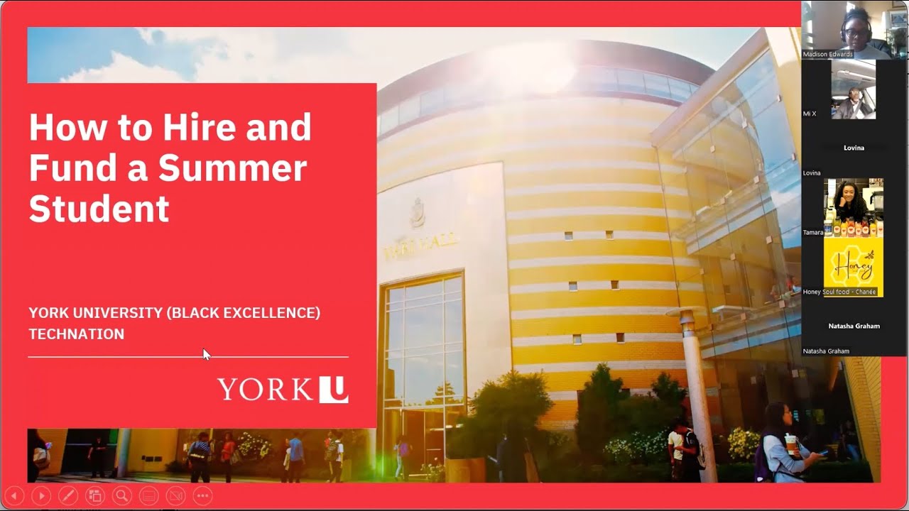 How to Hire and Fund a Summer Student | Black Excellence at York University and TECHNATION Canada