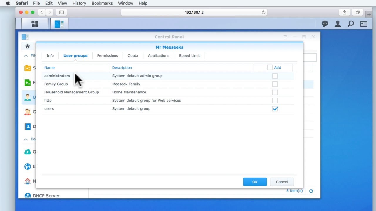 How to setup a Synology NAS (DSM 6) - Part 11: Assign Group Folder Permissions to user accounts