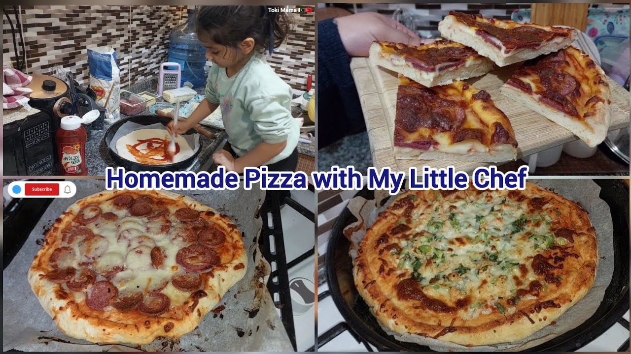My little chef in the kitchen| homemade dough and pizza|Winter vacation activity 