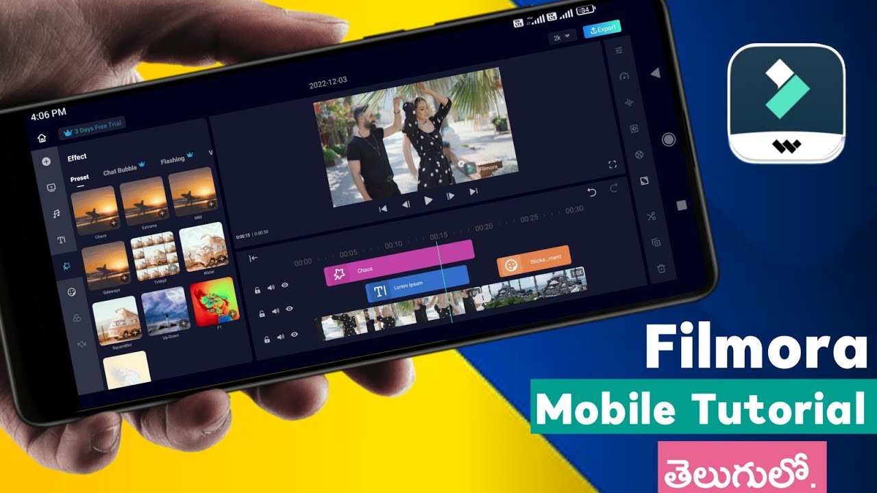 Filmora video editor Mobile | filmora editor | filmora tutorial in telugu