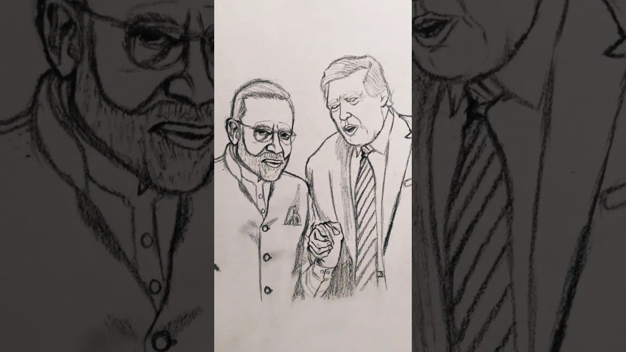 ✨Shri Narendra Modi & Donald Trump✨ Sketch #shorts #viral #youtubeshorts #trending #narendramodi