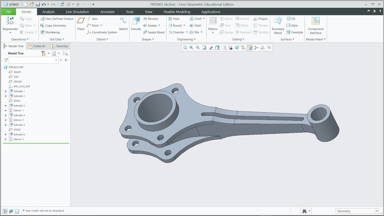 || RADIAL ENGINE || DESIGNING MASTER ROD IN CREO PARAMETRIC 6.0