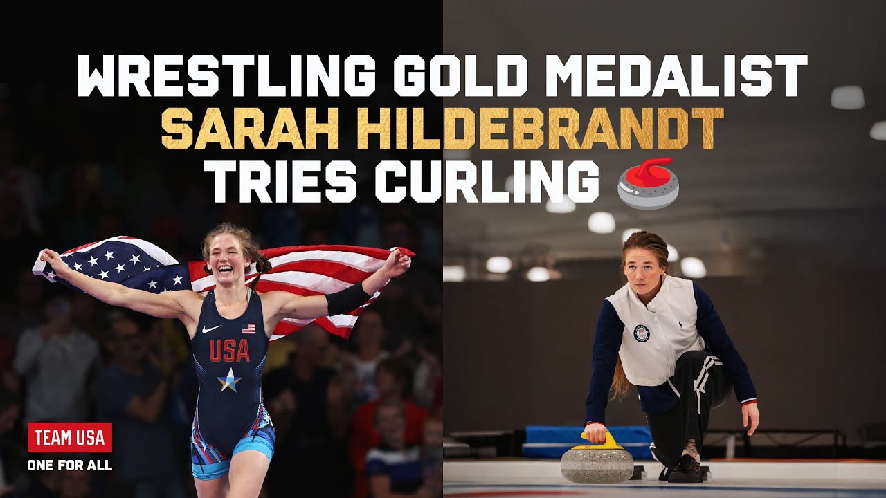 Wrestling Olympic Gold Medalist Sarah Hildebrandt Tries Curling! 🥌