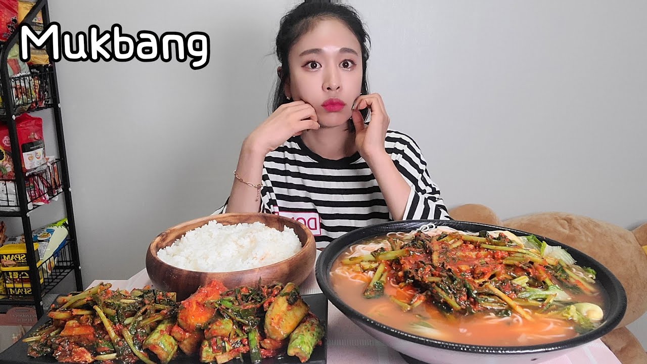 핵폭탄오이김치,핵폭탄열무김치에 밥. 열무국수 먹방 Korean Food Spicy Kimchi Rice, Spicy Noodle Mukbang eating show