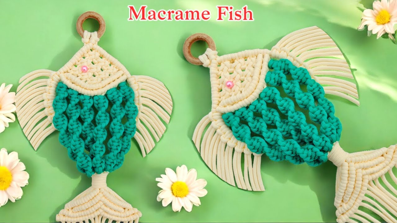 DIY Macrame Fish Wall hanging Tutorial | Macrame Fish Craft Ideas | Pez de Macramé