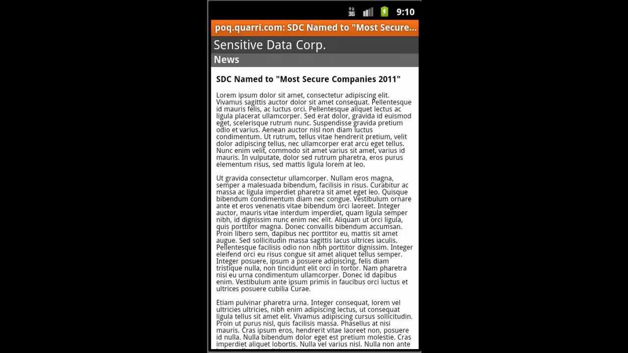 Quarri Protect On Q Mobile for Android Demo