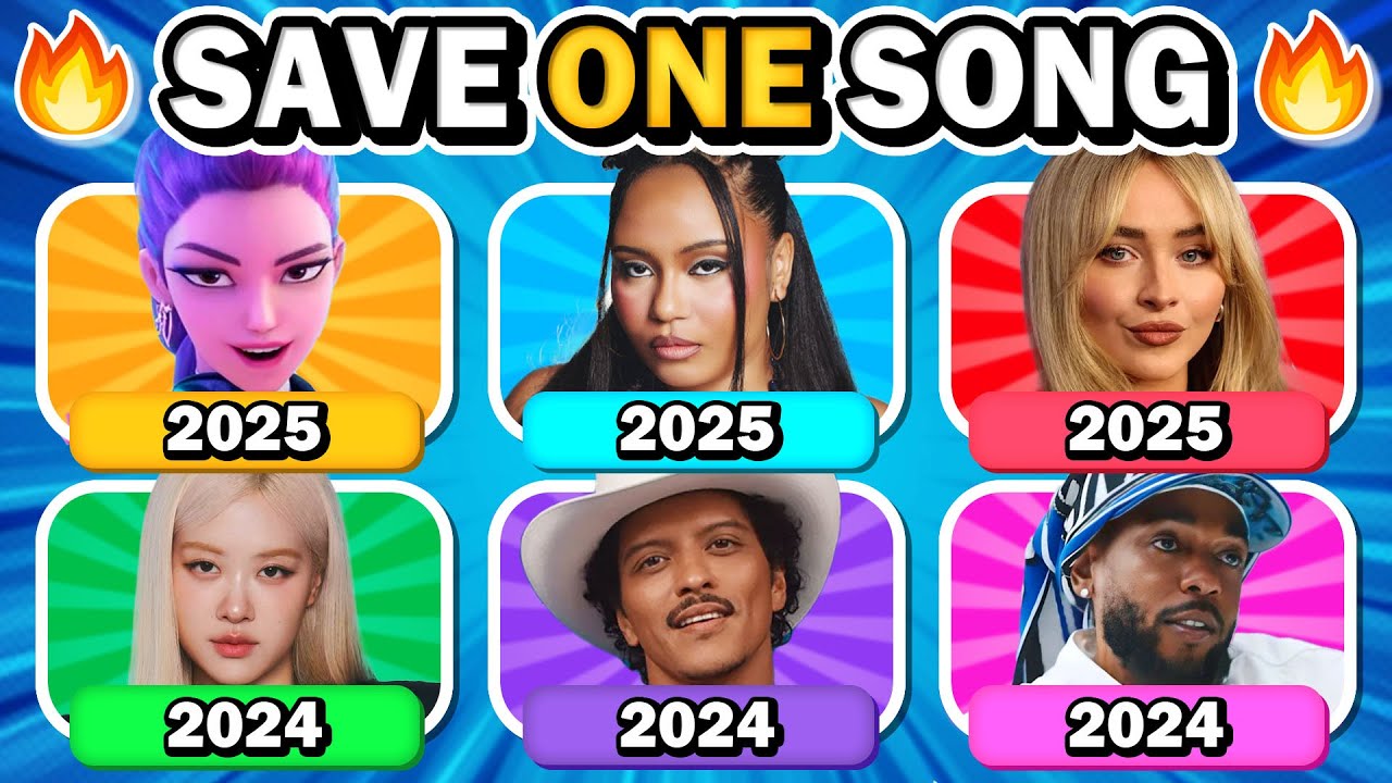 SAVE ONE SONG 🎵 Most Popular Songs 2024-2025, (6 Songs Challenge) | Music Quiz 2025