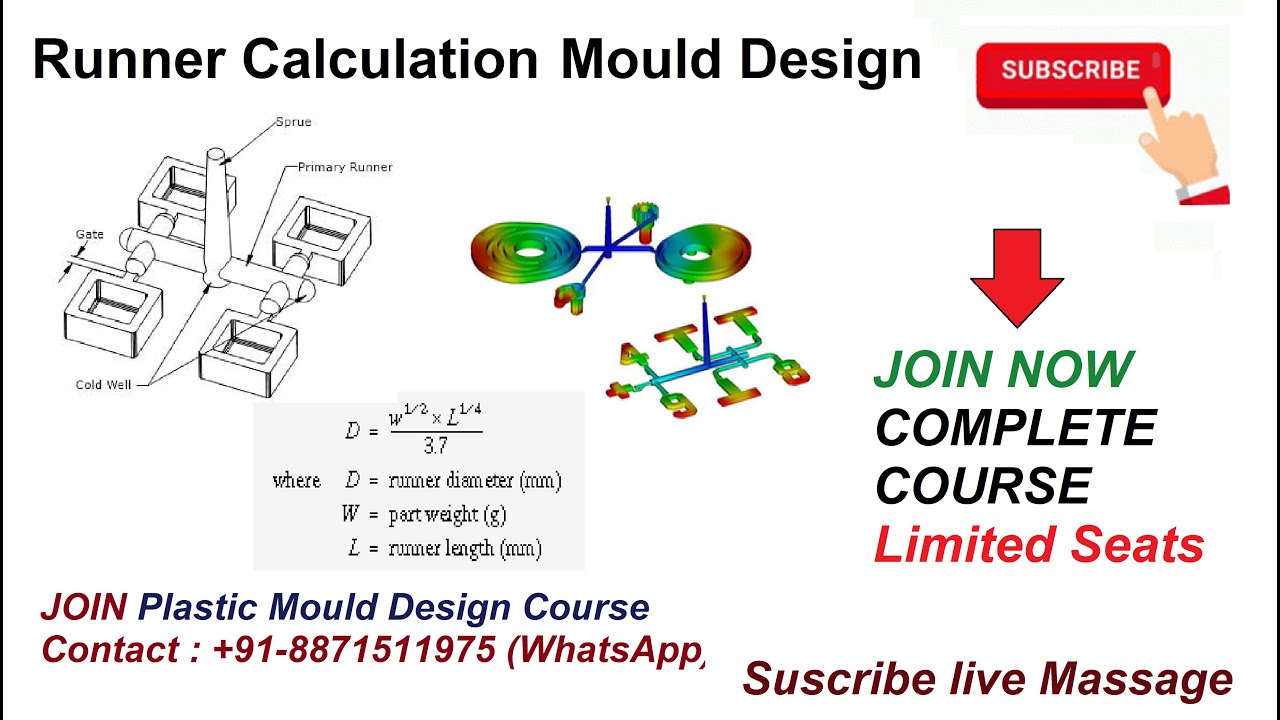 Runner Calculation for Mold/ Mold Calculation - Contact 8871511975  For Full Program