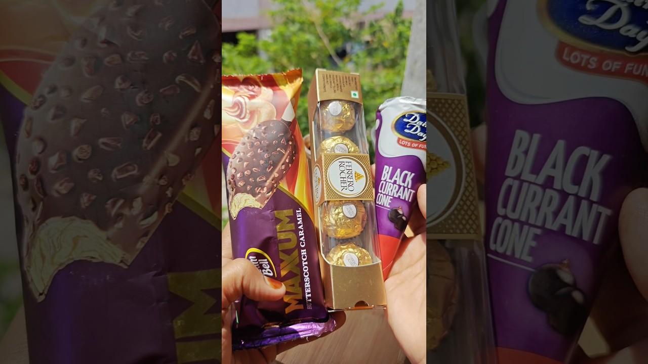 Ferrero Rocher Bubble Black current Maxum Giant Chocolate Ice-cream 😋 🍦#cartoon @secret_of_yum