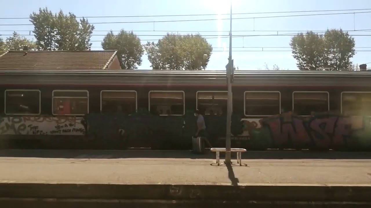 French trains - Inter City journey between Carcassonne and Montpellier in the South of France