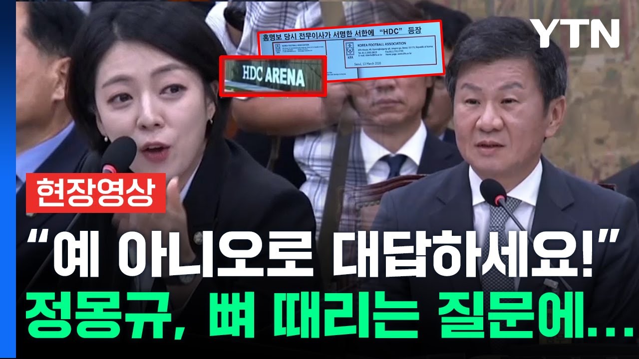 '홍명보'보다  더 큰 문제 가져온 배현진…꺼낸 문서에 정몽규 '혼쭐' [현장영상] / YTN