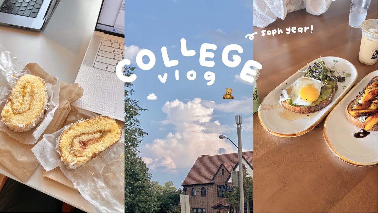 college vlog 🧸 start of sophomore year at washu, what i eat on/off campus, pretty clouds and skies