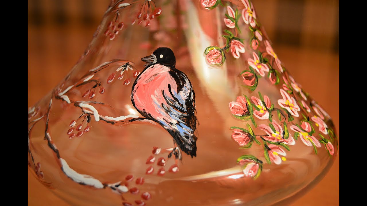 Glass Painting Decoration | Cam Boyama Dekorasyon Çalışması #4 #glass #decoration #spring #winter