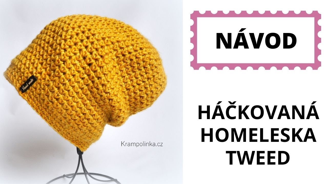 Háčkovaná homeleska Tweed. Véčkový vzor krok za krokem.