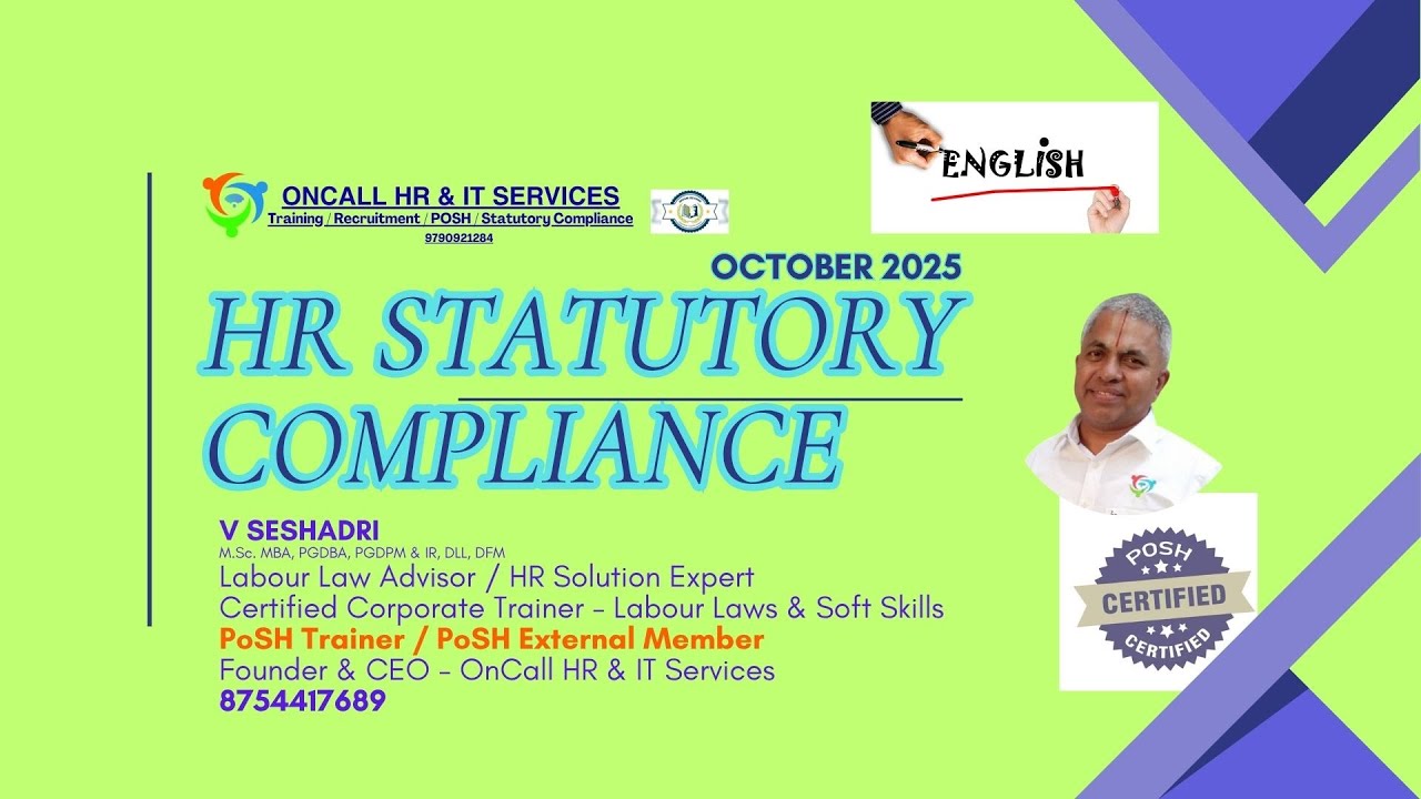 HR Statutory Compliance   October 2025 #oncallhr #hrcompliance #corporatecompliance #pfcompliance