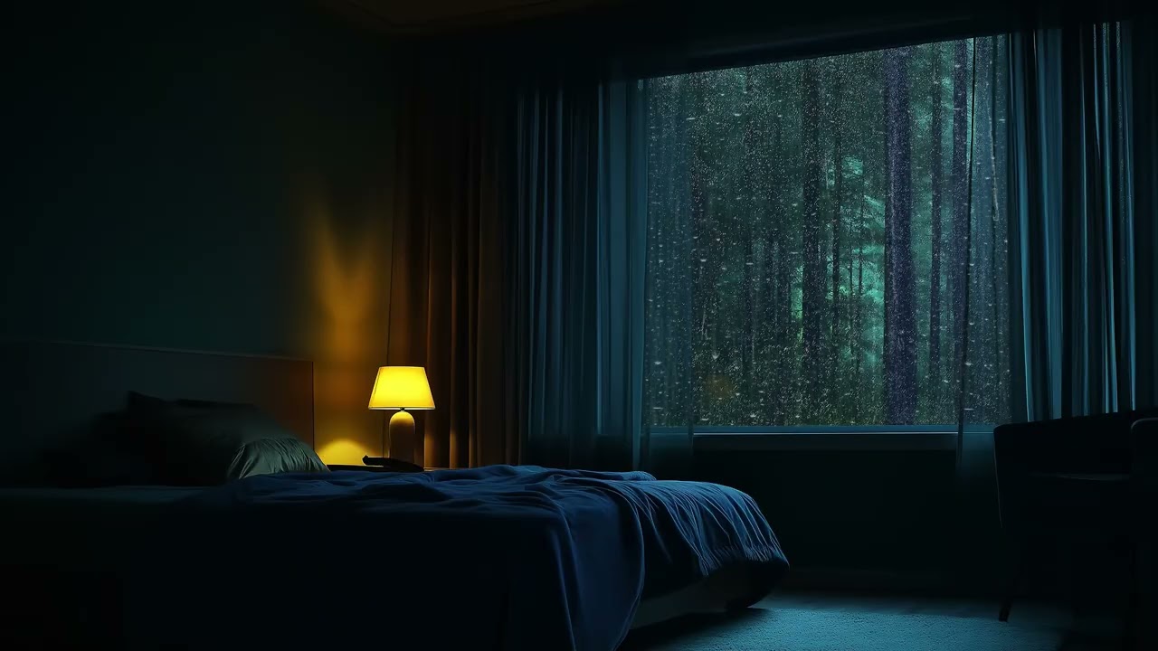 🎹🌧️ Calm Bedroom Piano Rain | Rain on Window Sounds – 3 Hour Relaxing Music for Study Work & Focus