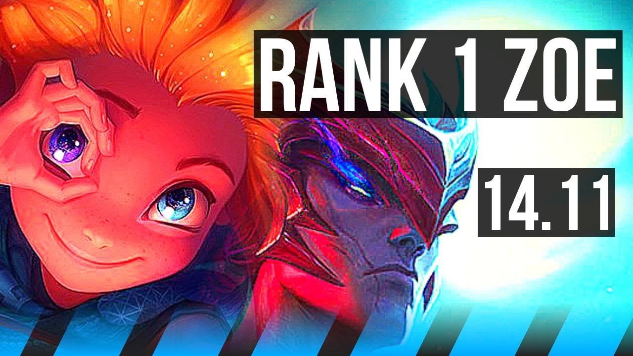 ZOE vs YONE (MID) | Rank 1 Zoe, 3400+ games, 10/2/6, Legendary | KR Challenger | 14.11
