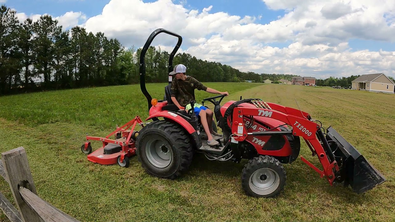 #15) TYM T264 PHOENIX FINISH MOWER ROOKIE FIRST USE. MOWING TALL GRASS.