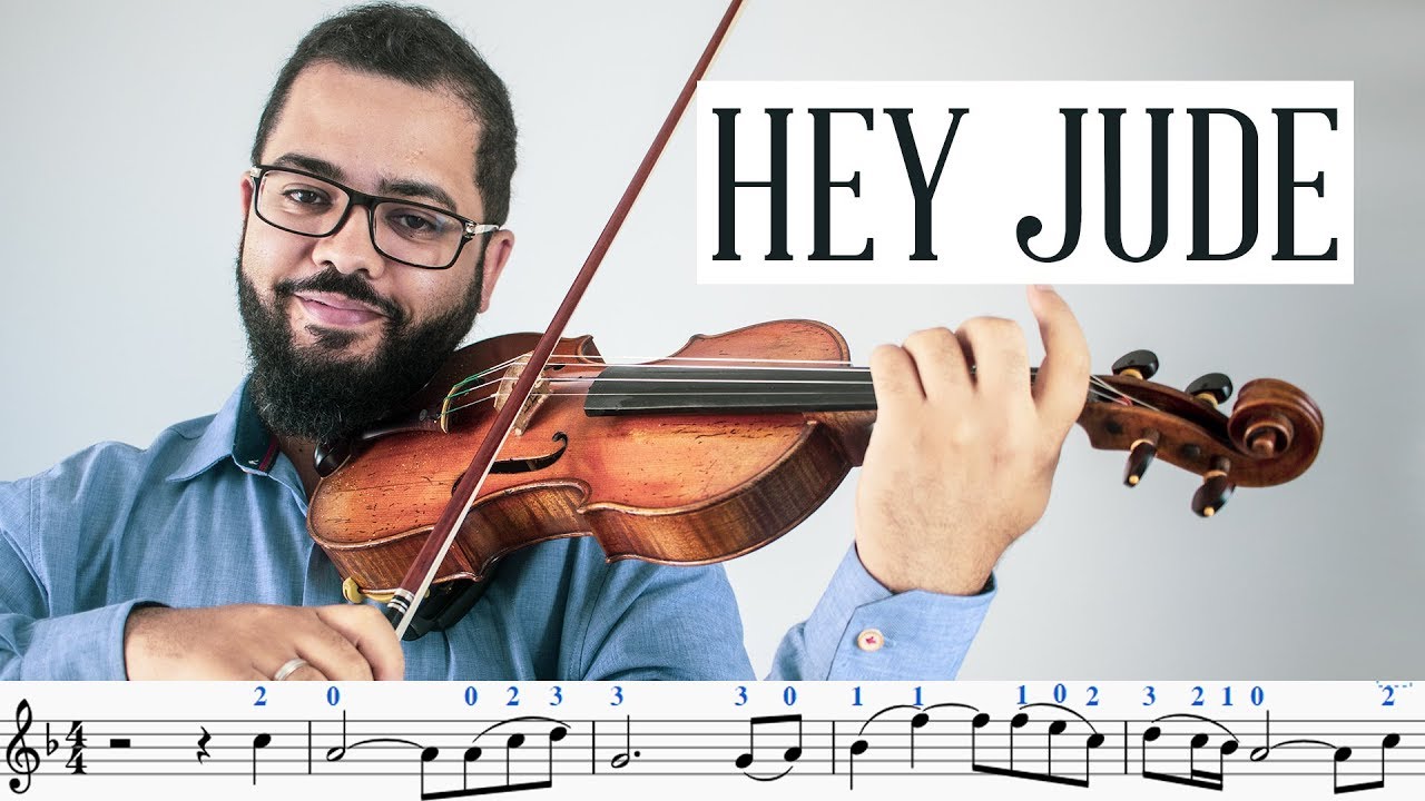 TUTORIAL | Como Tocar HEY JUDE no Violino + Partitura | Violino Para Iniciantes