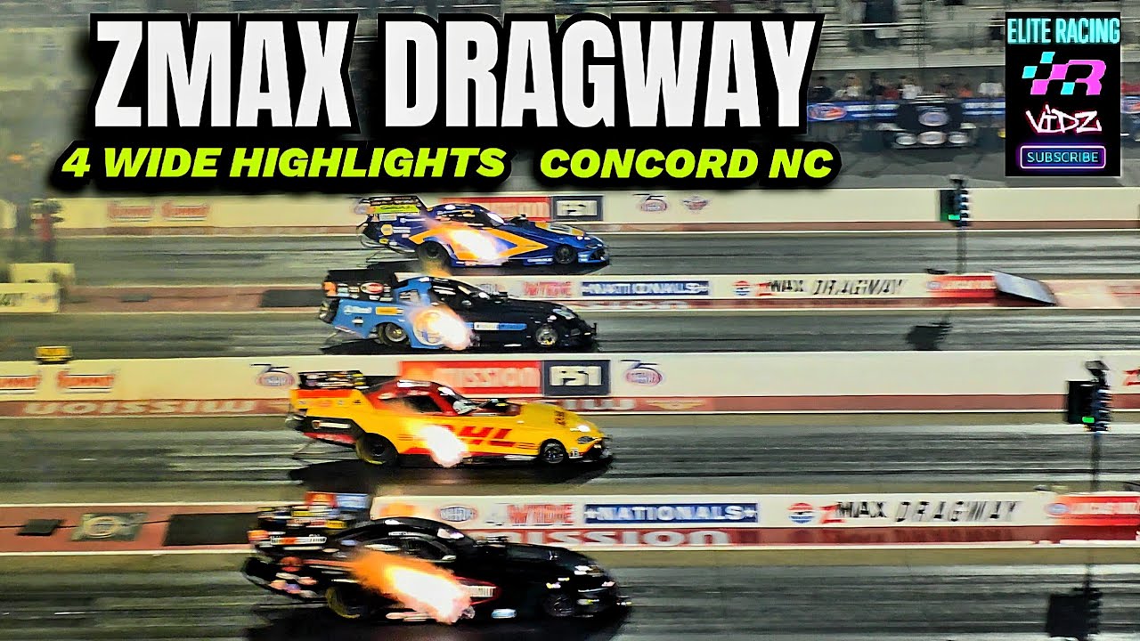 NITRO NIGHT NHRA 4 WIDE HIGHLIGHTS ZMAX DRAGWAY CONCORD NC 