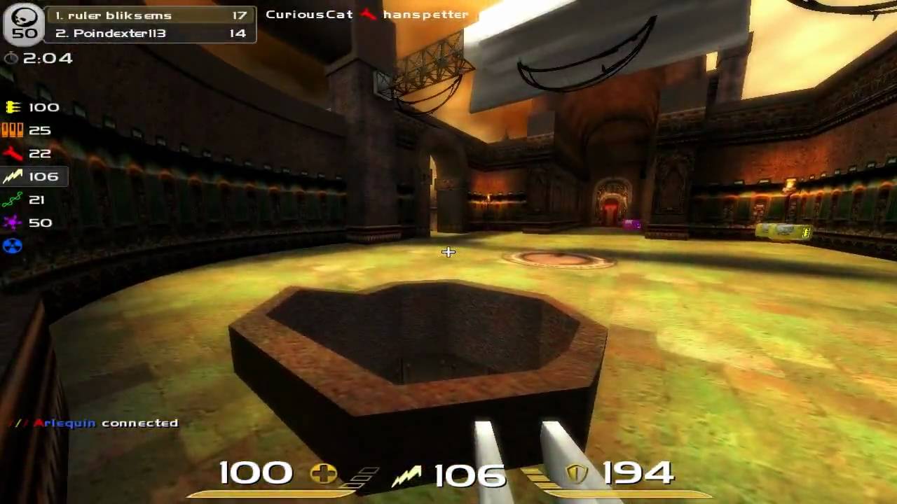 Quake Live - FFA - 50-0 - QZDM14 (Grim Dungeons) #2 - WHINERAGE
