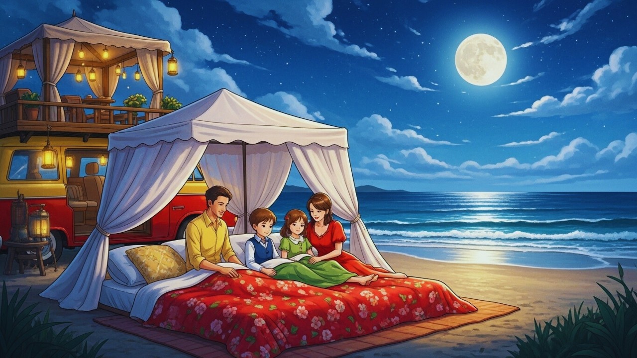 Peaceful Rainy Day in Our Mobile Home | Relaxing Family Camping 🌧️ 🏖️ #ghibli #relaxing #relax 