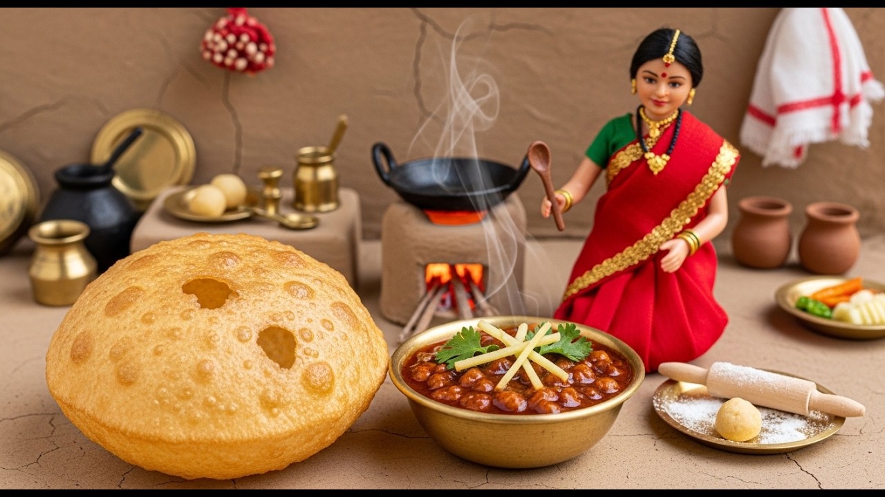 🍛 Miniature Chhole Bhature in Tiny Kitchen! 🤯🔥