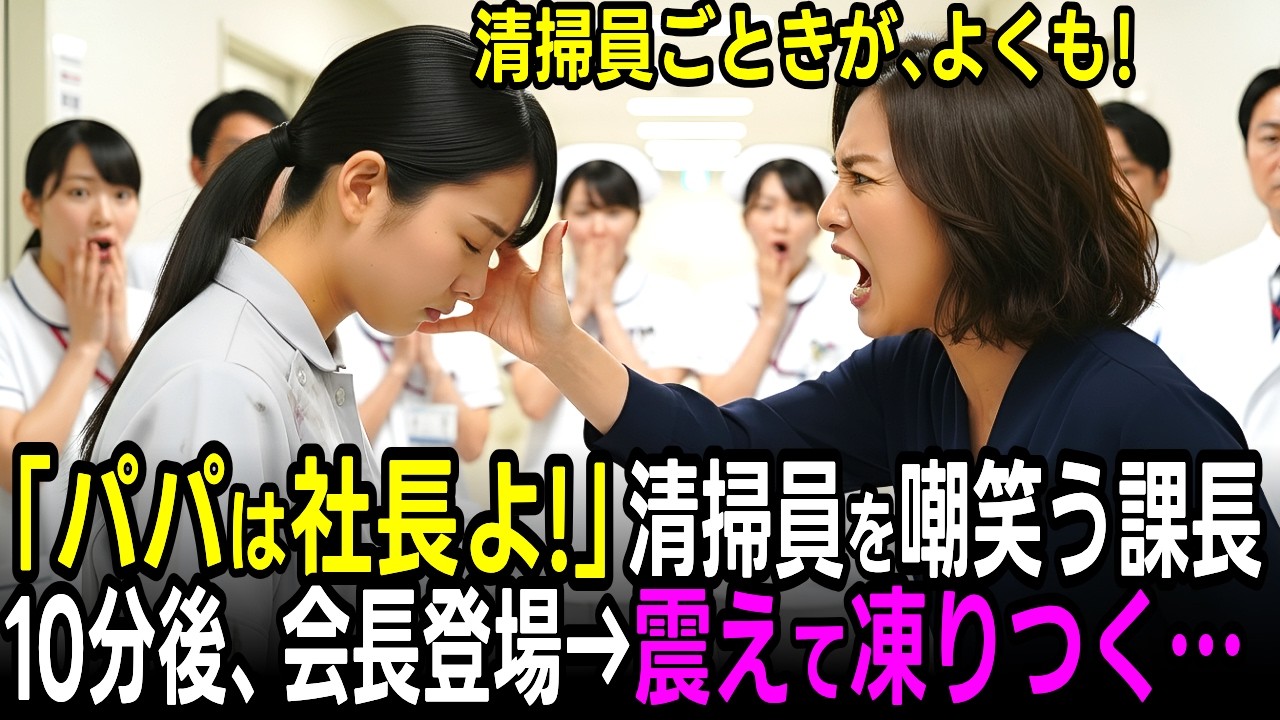 「私のパパはここの社長よ！悔しければ会長でも呼びなさいw」チームリーダーに見下された清掃員。「……わかりました」そう言って電話をかけた結果――。【スカッとする話】【朗読】
