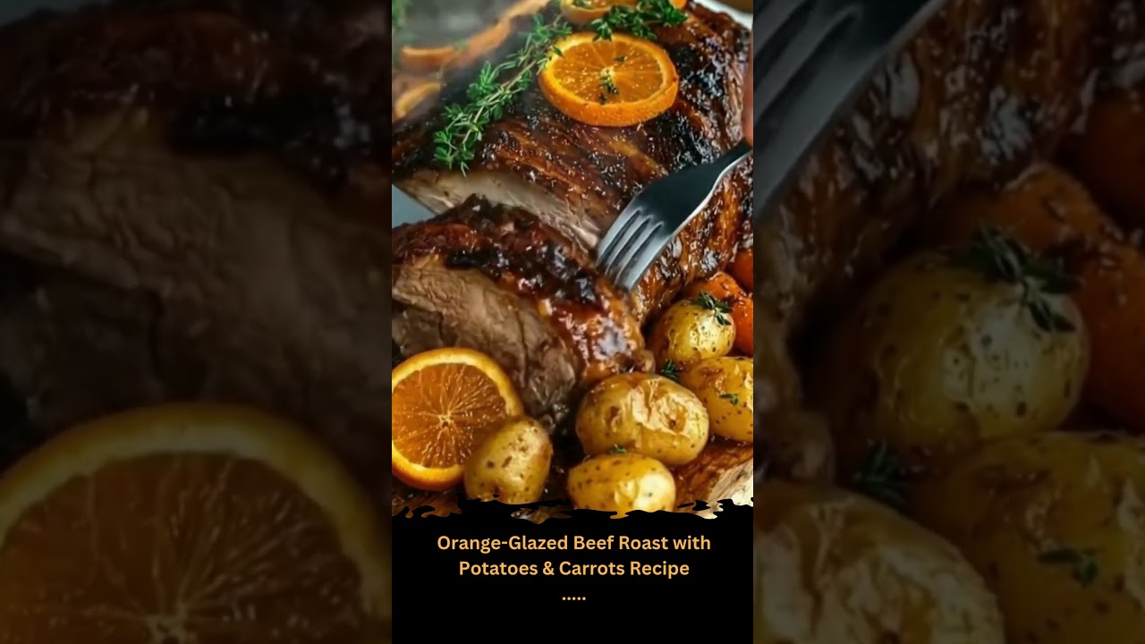 🍊 Orange-Glazed Beef Roast with Potatoes & Carrots