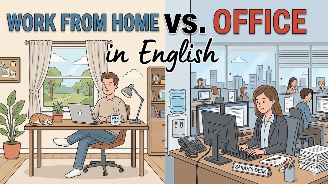 Talking About Worke from Home vs Office | Easy English podcast for Beginners