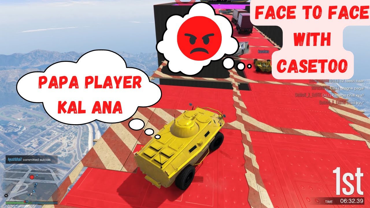 Defeating Papa Player(Casetoo) one more Time | Face to Face race GTA 5 | With 