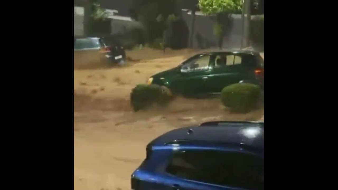 🔴😱Flash flooding at the moment in Ano Glyfada, Athens, Greece !