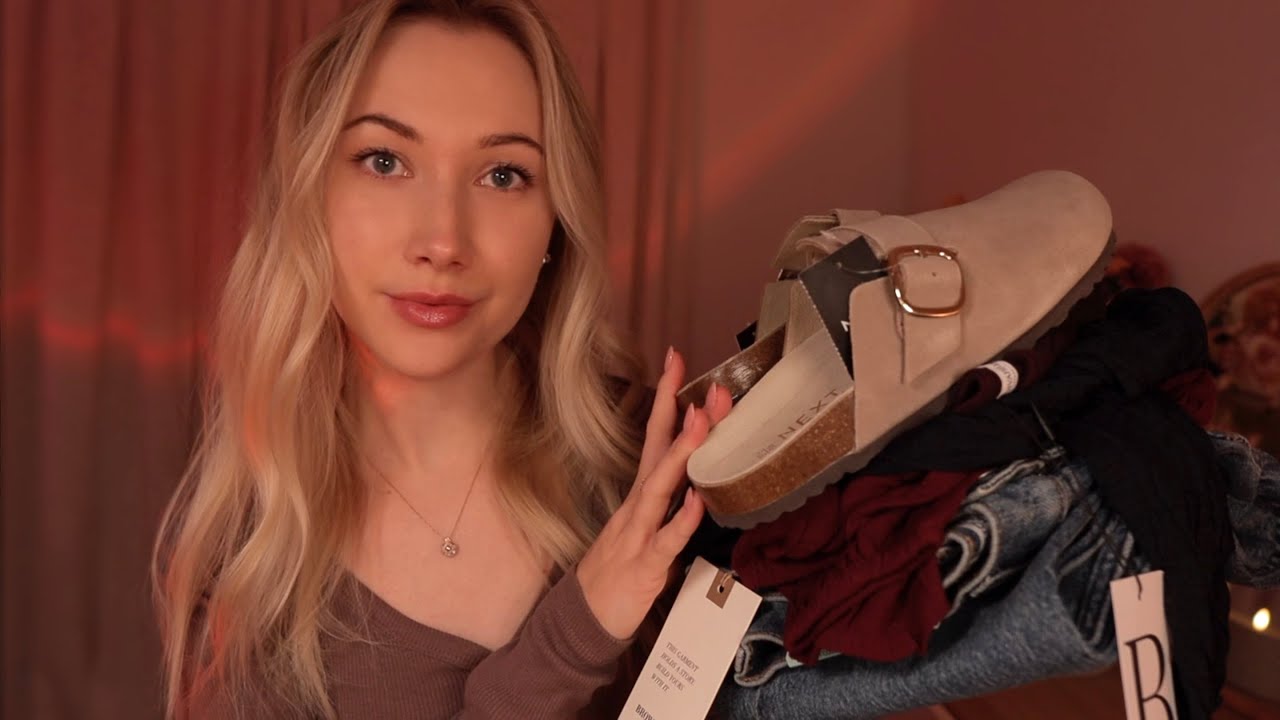 ASMR Try-On Clothing Haul | Soft Fabric Scratching, Crinkly Sounds, Whispering ✨