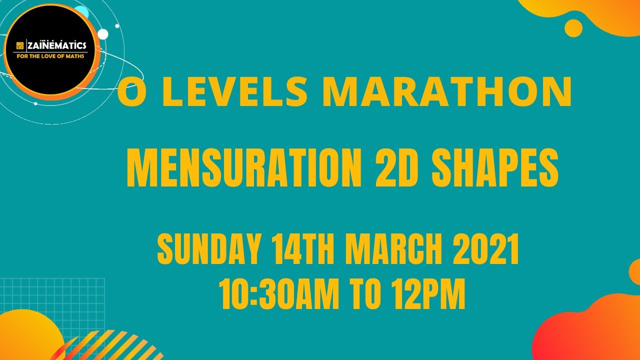 MARATHON O LEVELS MENSURATION 2D