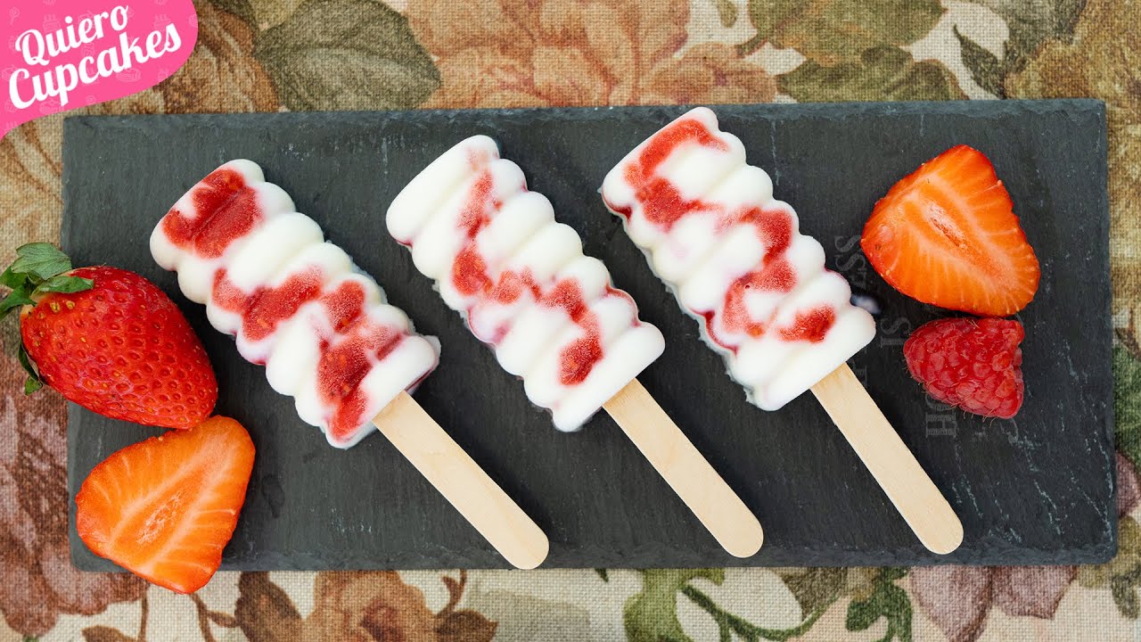 PALETAS HELADAS DE YOGUR, FRUTOS ROJOS Y COCO | POSTRE DE VERANO | QUIERO CUPCAKES