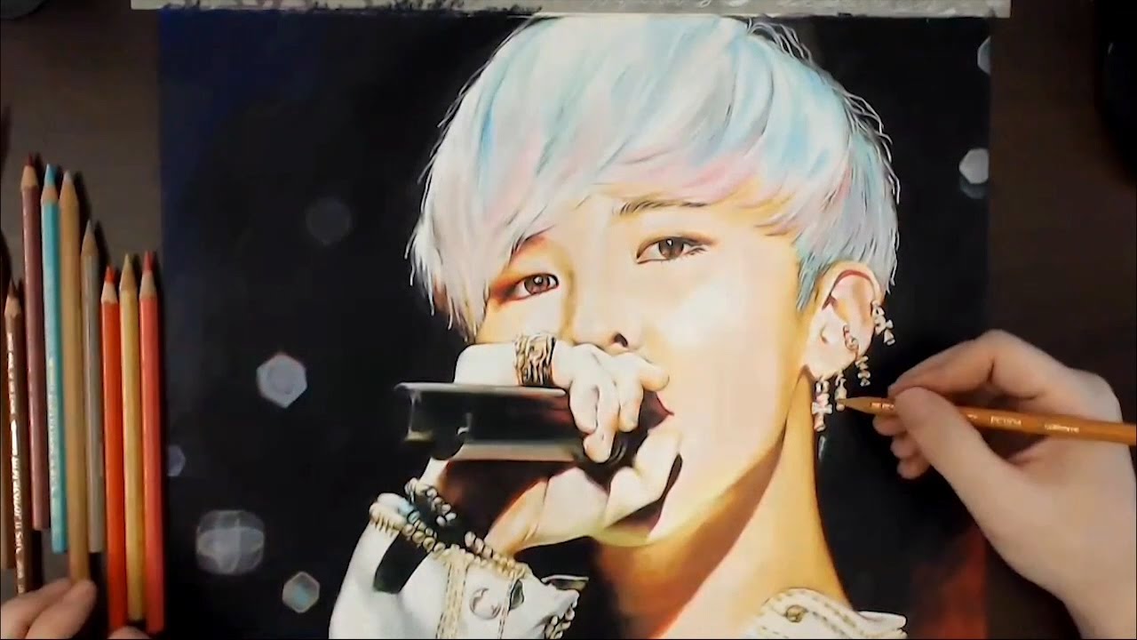Colored pencil drawing of G-Dragon(Kwon Ji Yong) | drawholic