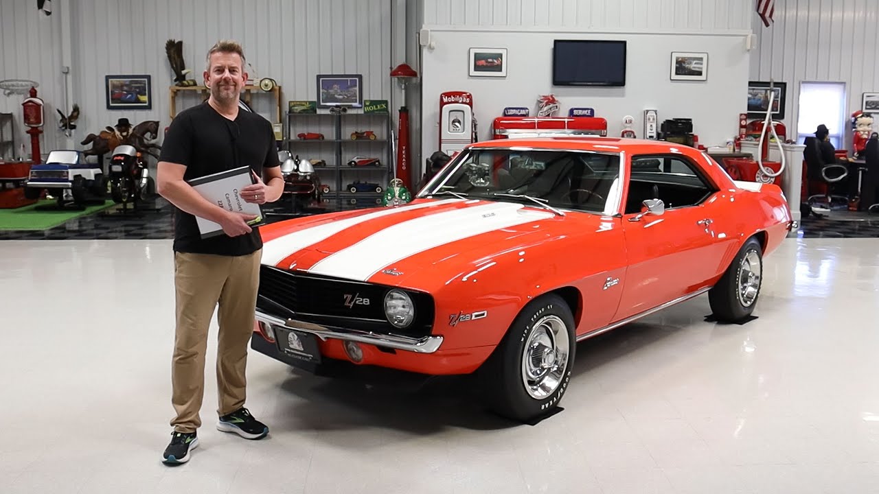 Jerry MacNeish Certified Hugger Orange 1969 Camaro Z28 Review and Walk Around video by Marc Schiliro