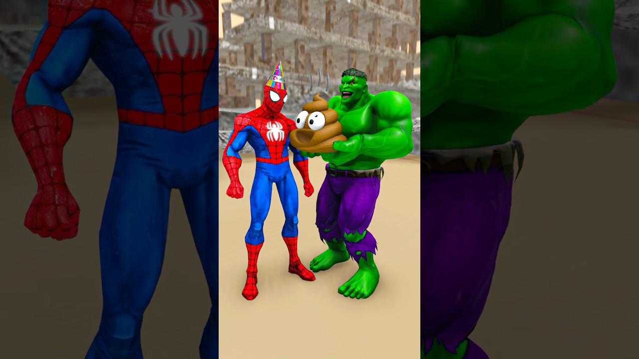 Happy Birthday - Spider man funny moments | Marvel Toys #gta #spiderman #shorts #homemaranha