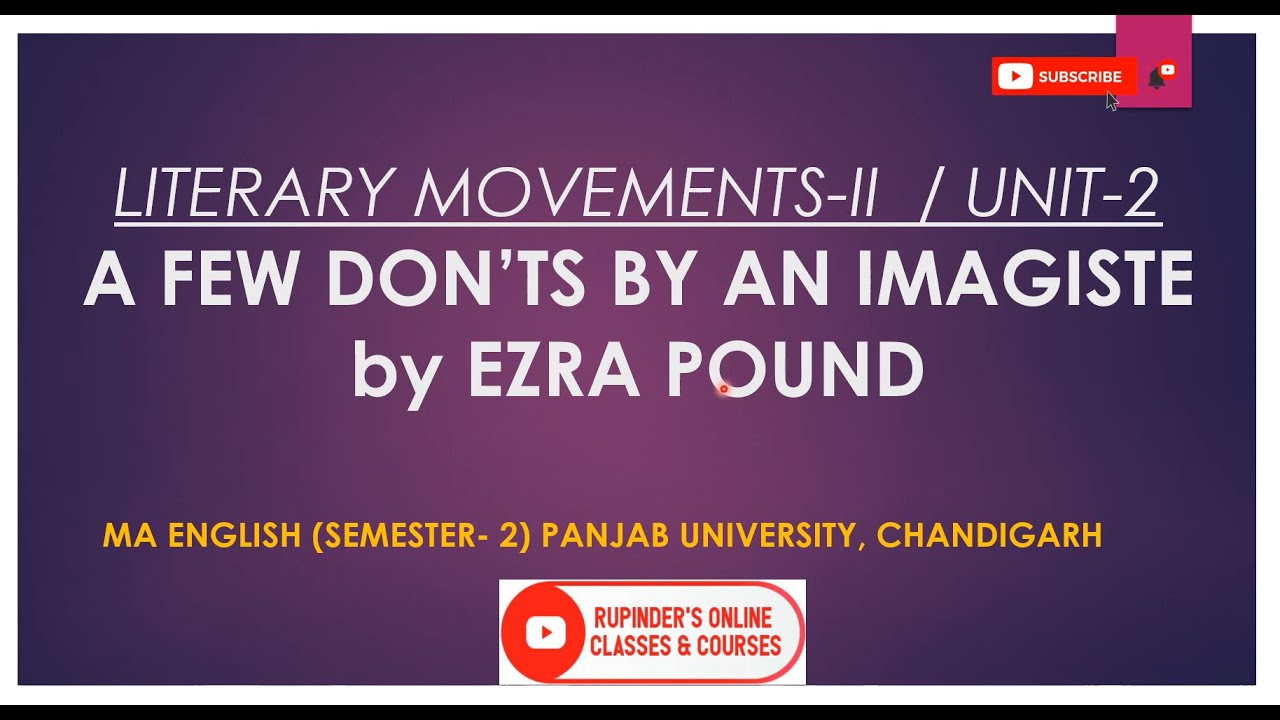#EZRAPOUND #AFEWDONTSBYANIMAGISTE #maenglishlecture #maenglishnotes