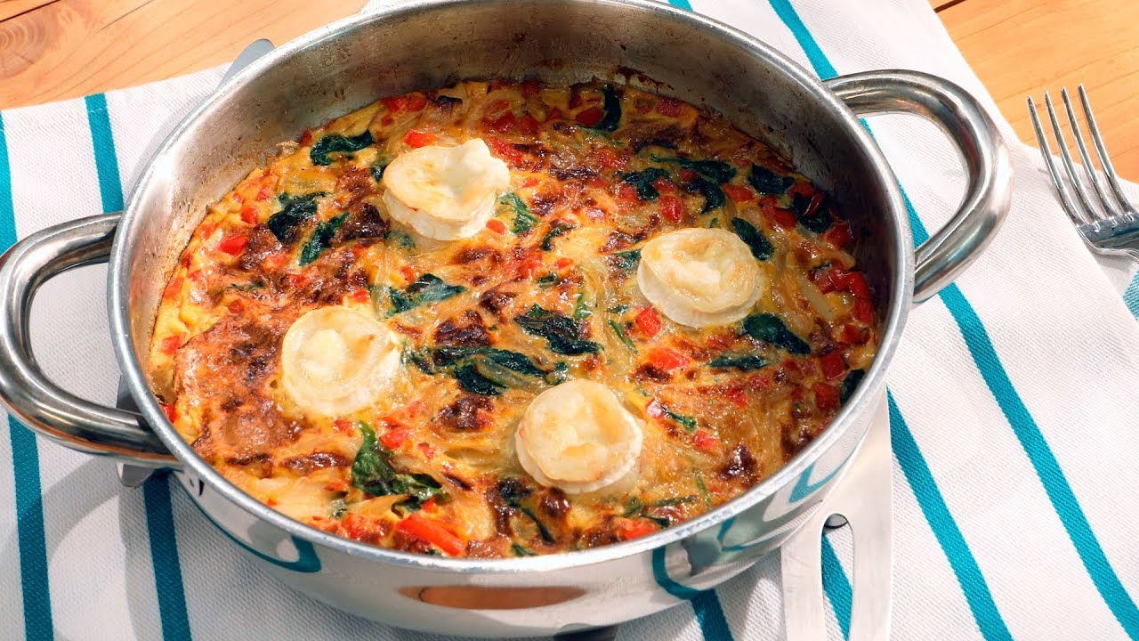 Frittata de verduras y queso de cabra - Cocinatis
