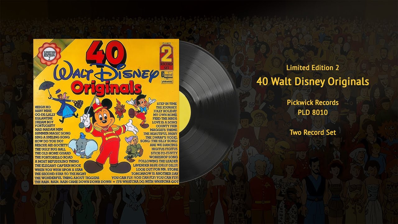 40 Walt Disney Originals - 2 Record Set (PLD 8010) | Vintage Disney Vinyl Restored