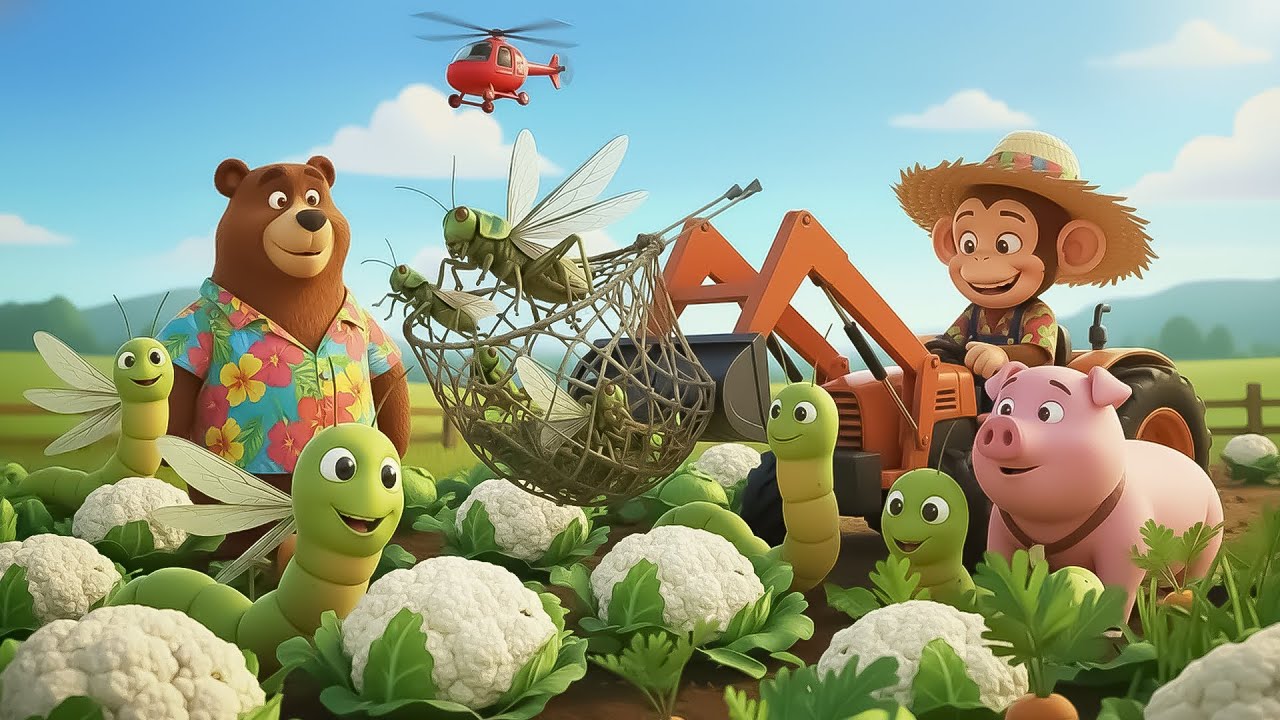 Monkey Farmer Fixes Tractor🐒🚜Funny monkey driving crane, moving cows, chickens, pigs