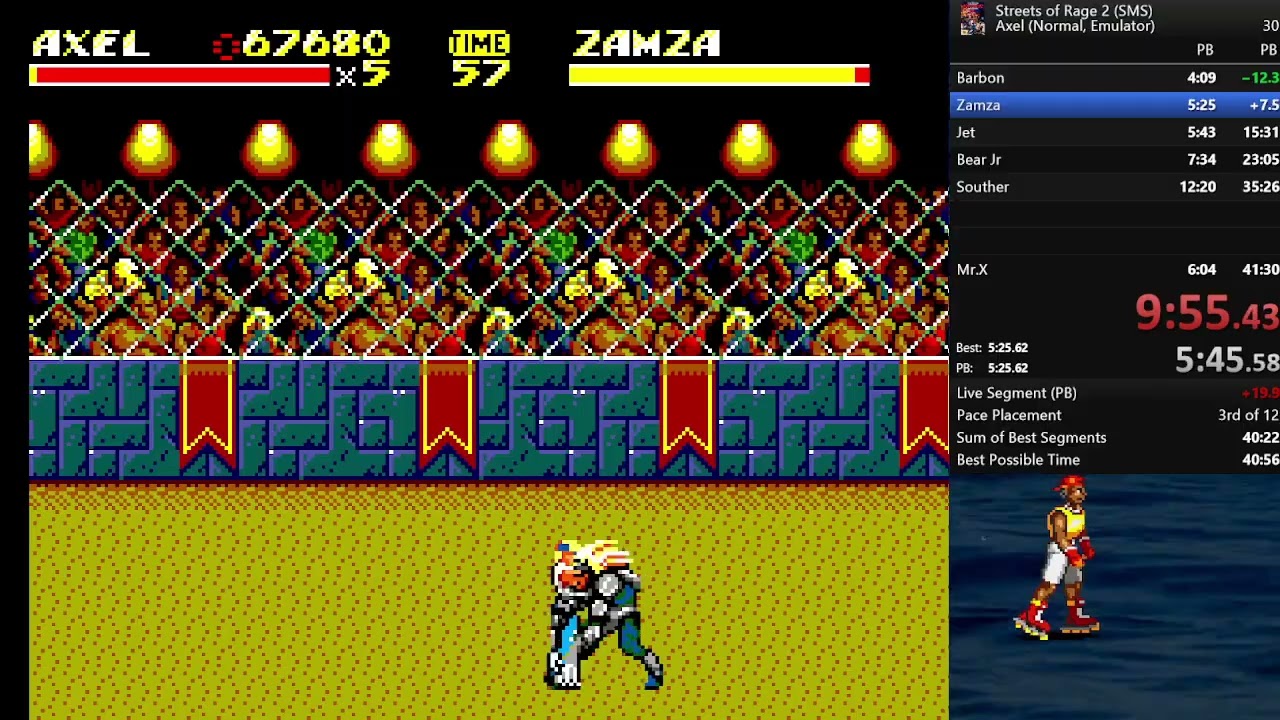 Streets of Rage 2 Axel Normal SMS Version Speedrun update PB/WR