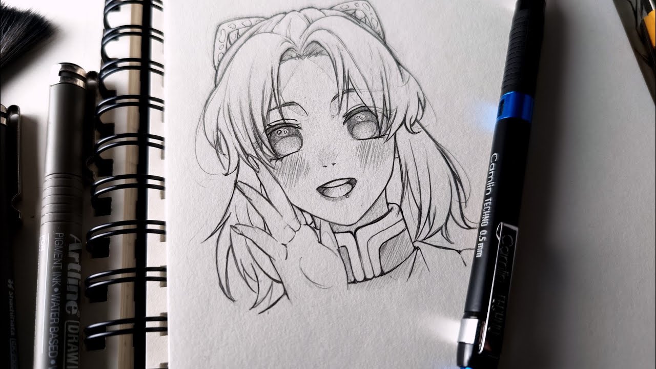 HOW TO DRAW SHINOBU STEP BY STEP TUTORIAL (demon slayer)