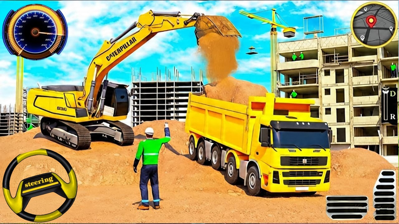 Real City Construction  Simulator 3D-City Road Builder Excavator Truck 3D-Android Gameplay ZNLGAMERZ